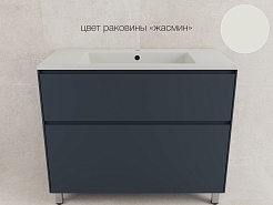 Style Line Тумба с кварцевой раковиной жасмин Лима 100 Plus эмаль графит матовая – фотография-2